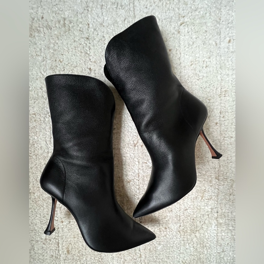 Aquazzura Black Heeled Boot 38.5 3.5” heel